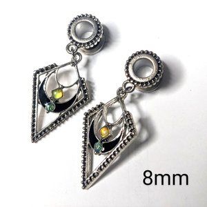 New 8mm Stainless Steel Tunnel Plug Jewelry Stretch Earrings Screw Back